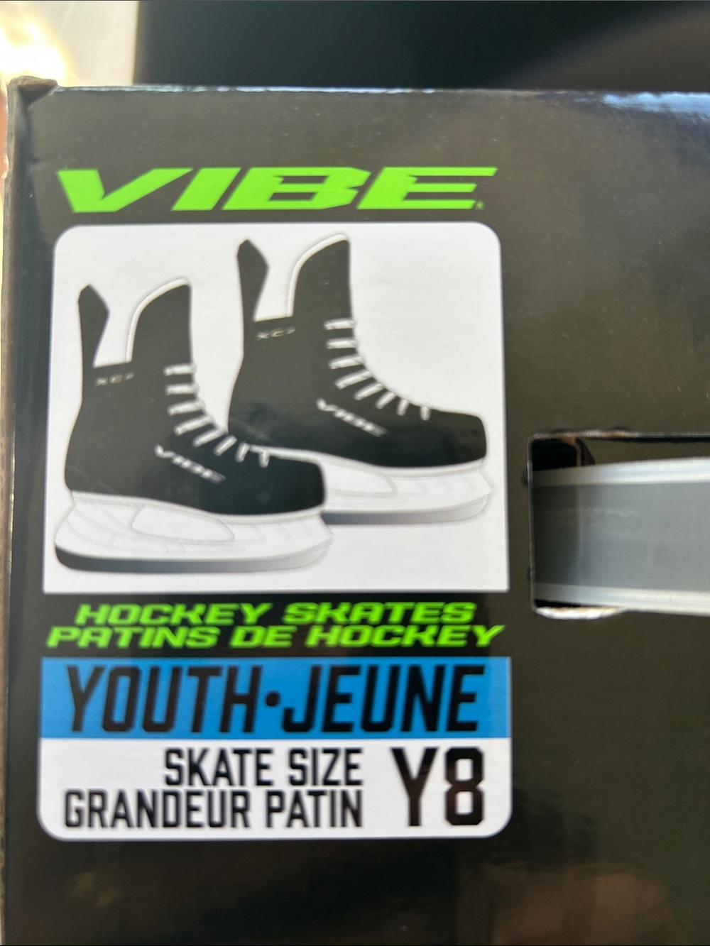 NWT 🆕 Vibe Kids Ice Hockey Skates size Y8 / Sealed